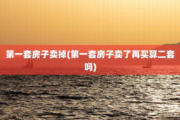 第一套房子卖掉(第一套房子卖了再买算二套吗)