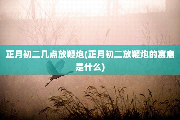 正月初二几点放鞭炮(正月初二放鞭炮的寓意是什么)