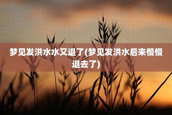 梦见发洪水水又退了(梦见发洪水后来慢慢退去了)
