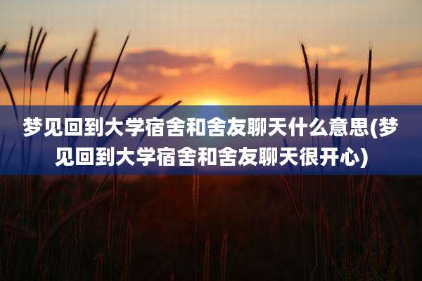 梦见回到大学宿舍和舍友聊天什么意思(梦见回到大学宿舍和舍友聊天很开心)