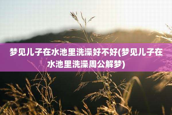 梦见儿子在水池里洗澡好不好(梦见儿子在水池里洗澡周公解梦)