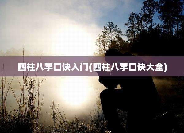 四柱八字口诀入门(四柱八字口诀大全)