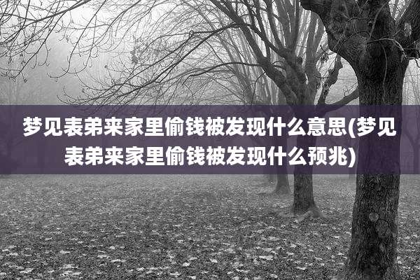 梦见表弟来家里偷钱被发现什么意思(梦见表弟来家里偷钱被发现什么预兆)
