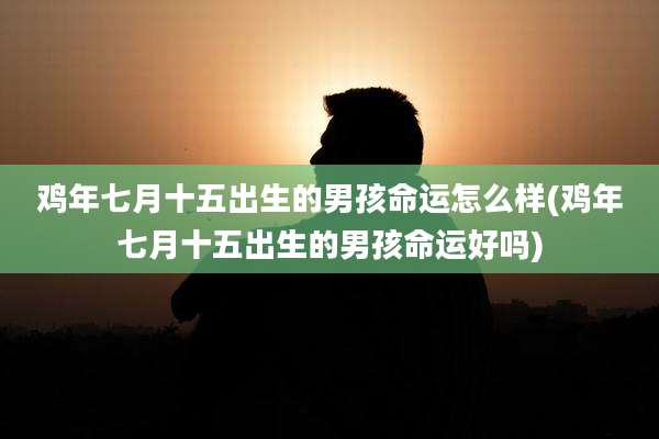 鸡年七月十五出生的男孩命运怎么样(鸡年七月十五出生的男孩命运好吗)