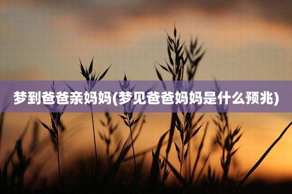 梦到爸爸亲妈妈(梦见爸爸妈妈是什么预兆)