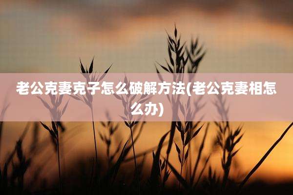 老公克妻克子怎么破解方法(老公克妻相怎么办)