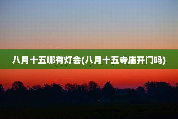 八月十五哪有灯会(八月十五寺庙开门吗)