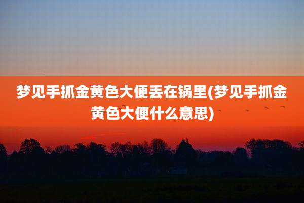 梦见手抓金黄色大便丢在锅里(梦见手抓金黄色大便什么意思)