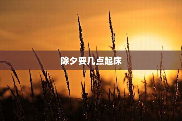 除夕要几点起床