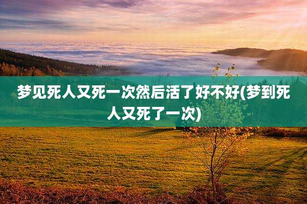 梦见死人又死一次然后活了好不好(梦到死人又死了一次)