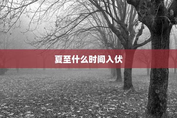 夏至什么时间入伏