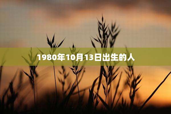 1980年10月13日出生的人