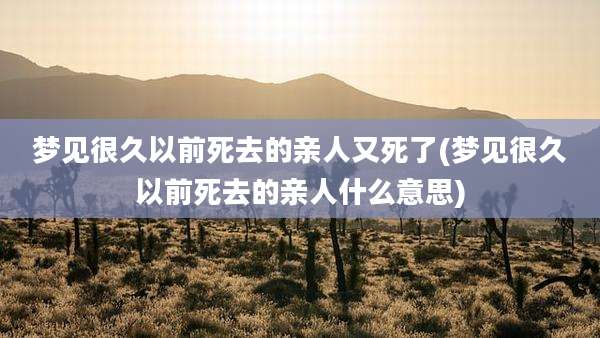 梦见很久以前死去的亲人又死了(梦见很久以前死去的亲人什么意思)