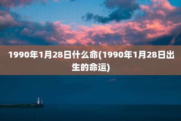 1990年1月28日什么命(1990年1月28日出生的命运)