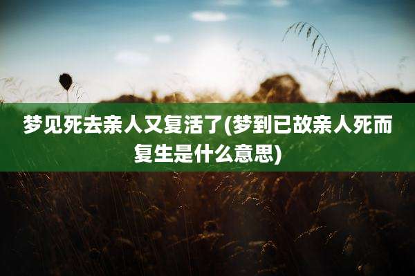 梦见死去亲人又复活了(梦到已故亲人死而复生是什么意思)