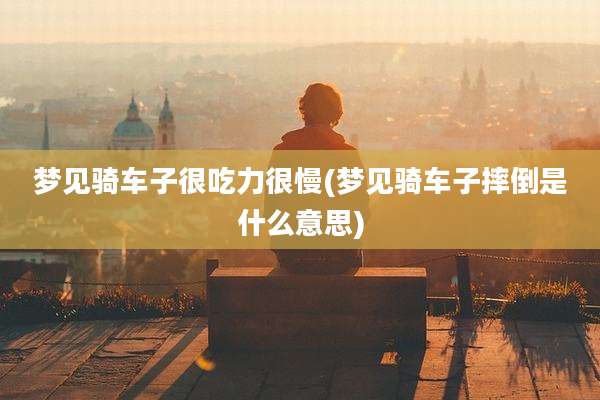 梦见骑车子很吃力很慢(梦见骑车子摔倒是什么意思)
