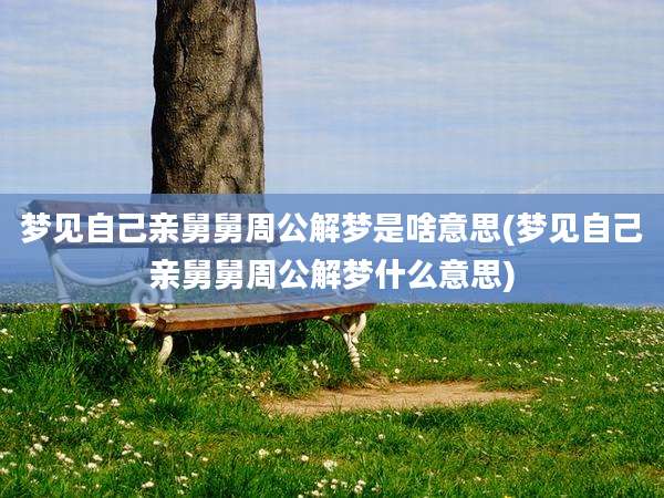梦见自己亲舅舅周公解梦是啥意思(梦见自己亲舅舅周公解梦什么意思)