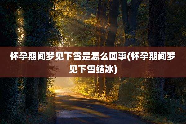 怀孕期间梦见下雪是怎么回事(怀孕期间梦见下雪结冰)