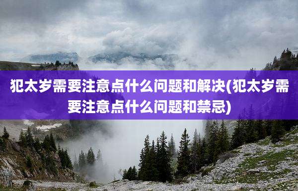 犯太岁需要注意点什么问题和解决(犯太岁需要注意点什么问题和禁忌)