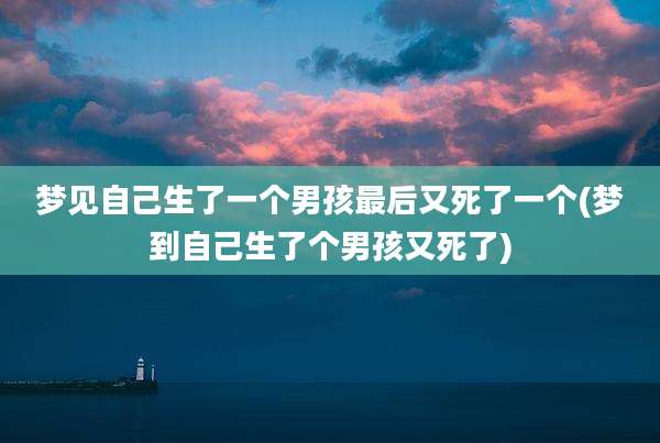 梦见自己生了一个男孩最后又死了一个(梦到自己生了个男孩又死了)