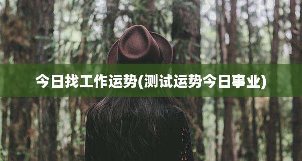 今日找工作运势(测试运势今日事业)