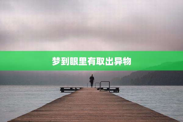 梦到眼里有取出异物
