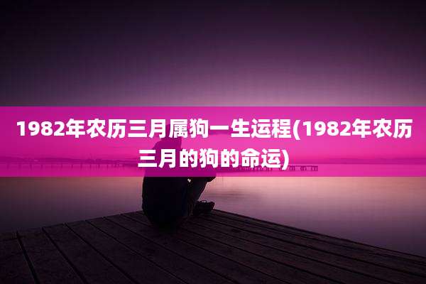 1982年农历三月属狗一生运程(1982年农历三月的狗的命运)