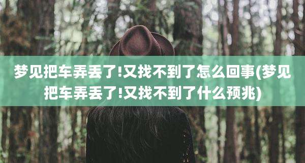梦见把车弄丢了!又找不到了怎么回事(梦见把车弄丢了!又找不到了什么预兆)