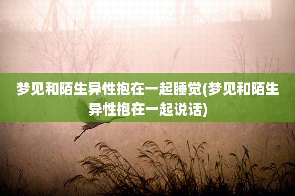梦见和陌生异性抱在一起睡觉(梦见和陌生异性抱在一起说话)