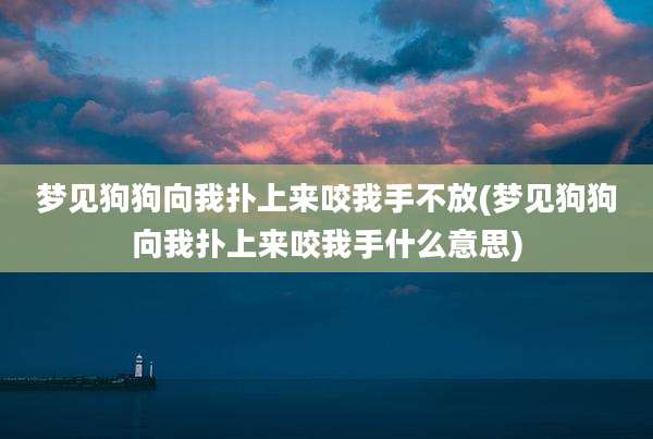 梦见狗狗向我扑上来咬我手不放(梦见狗狗向我扑上来咬我手什么意思)