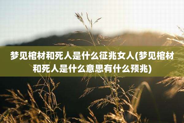 梦见棺材和死人是什么征兆女人(梦见棺材和死人是什么意思有什么预兆)