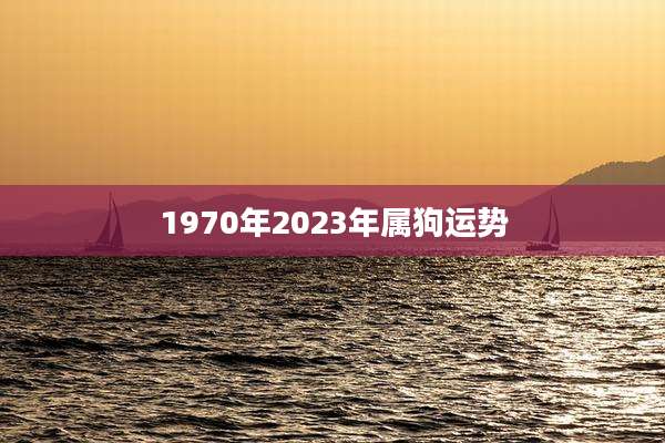 1970年2023年属狗运势