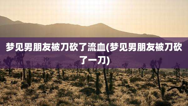 梦见男朋友被刀砍了流血(梦见男朋友被刀砍了一刀)
