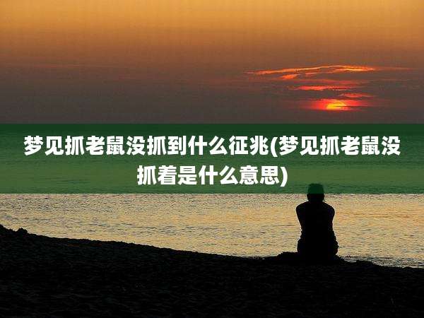 梦见抓老鼠没抓到什么征兆(梦见抓老鼠没抓着是什么意思)