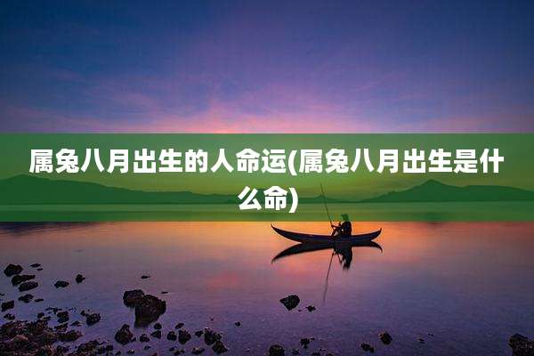属兔八月出生的人命运(属兔八月出生是什么命)