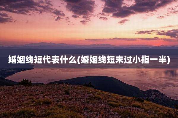 婚姻线短代表什么(婚姻线短未过小指一半)
