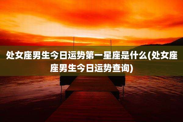 处女座男生今日运势第一星座是什么(处女座座男生今日运势查询)