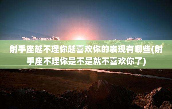 射手座越不理你越喜欢你的表现有哪些(射手座不理你是不是就不喜欢你了)