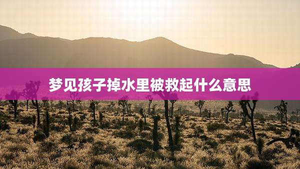 梦见孩子掉水里被救起什么意思