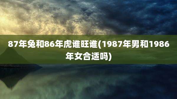 87年兔和86年虎谁旺谁(1987年男和1986年女合适吗)