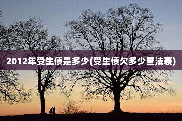 2012年受生债是多少(受生债欠多少查法表)