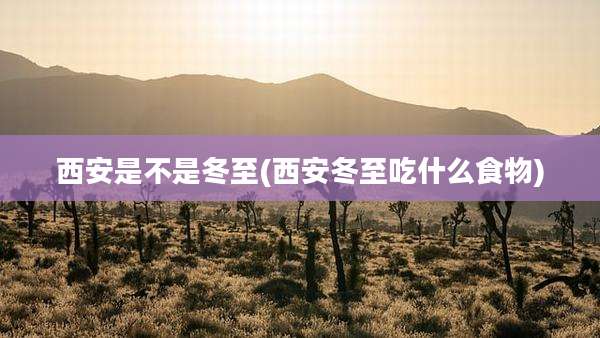西安是不是冬至(西安冬至吃什么食物)