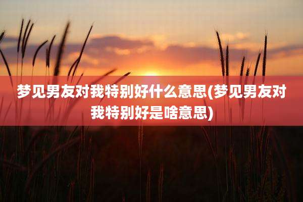 梦见男友对我特别好什么意思(梦见男友对我特别好是啥意思)