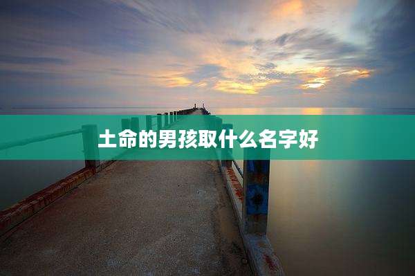 土命的男孩取什么名字好