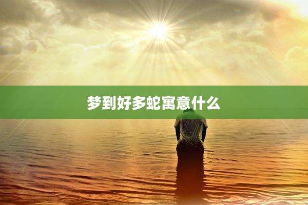 梦到好多蛇寓意什么