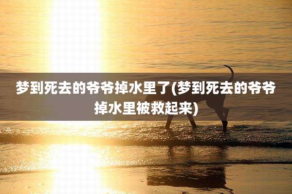 梦到死去的爷爷掉水里了(梦到死去的爷爷掉水里被救起来)