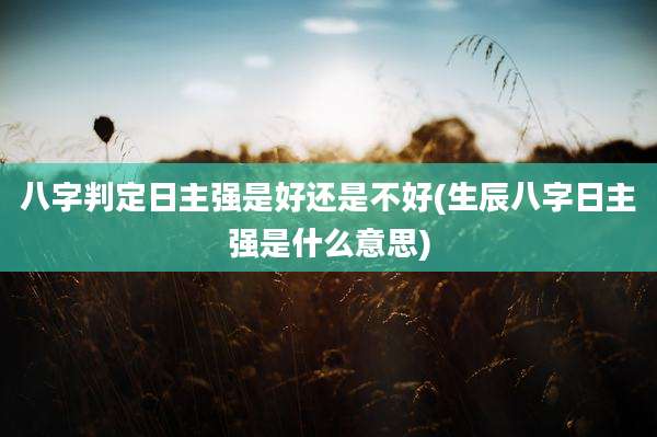 八字判定日主强是好还是不好(生辰八字日主强是什么意思)
