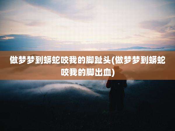 做梦梦到蟒蛇咬我的脚趾头(做梦梦到蟒蛇咬我的脚出血)