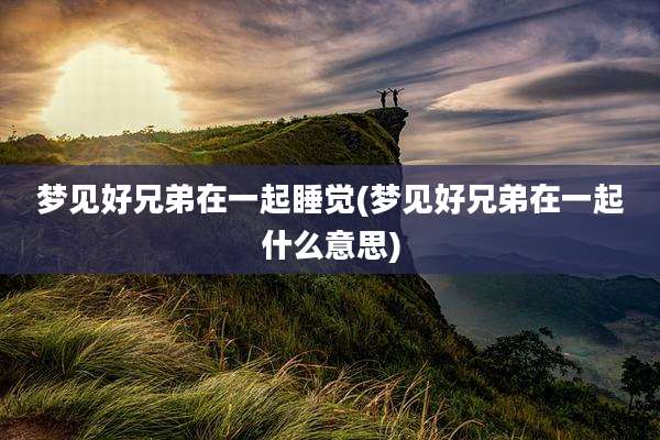 梦见好兄弟在一起睡觉(梦见好兄弟在一起什么意思)