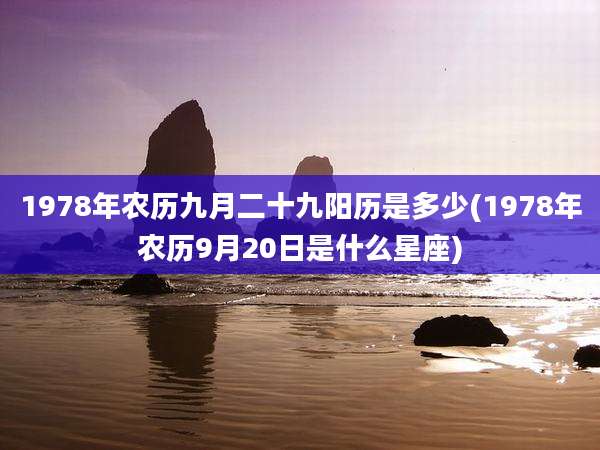 1978年农历九月二十九阳历是多少(1978年农历9月20日是什么星座)